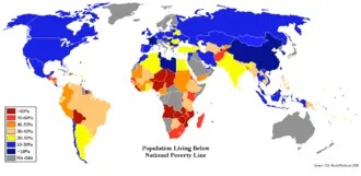 Mapa del mundo con la distribución de la riqueza