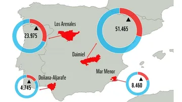 Mapa de España con las zonas donde se está robando más agua.