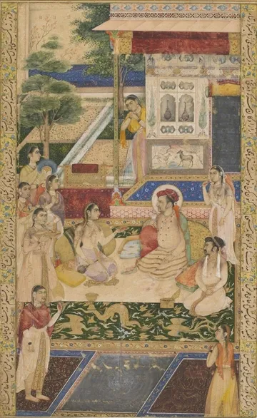 Tapiz de : Nur Jahan con su marido Nuruddin Salim Jahangir 4º Emperador Mogol.